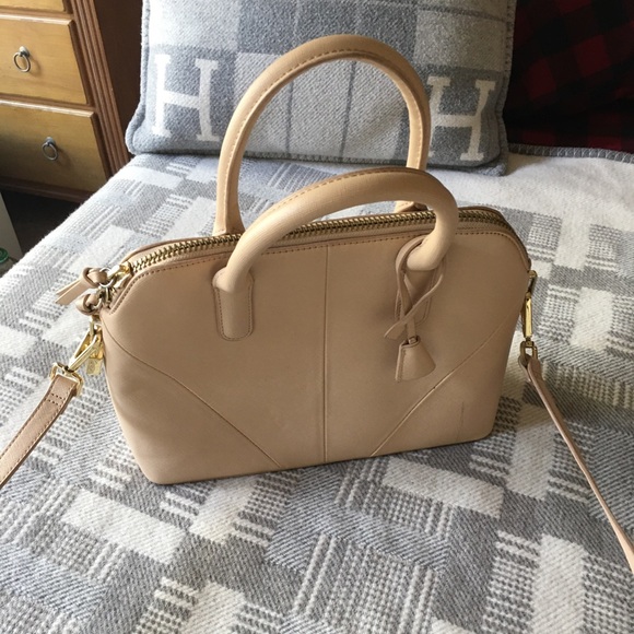 Zara creamy pink / beige classic bowler bag with crossbody strap - Picture 7 of 12